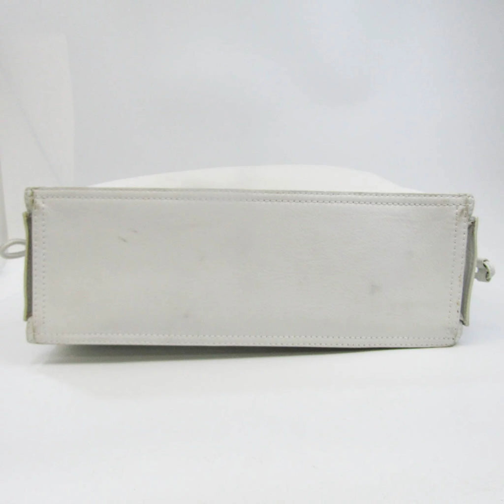 Pre-Owned White Leather Shoulder Bag N2876