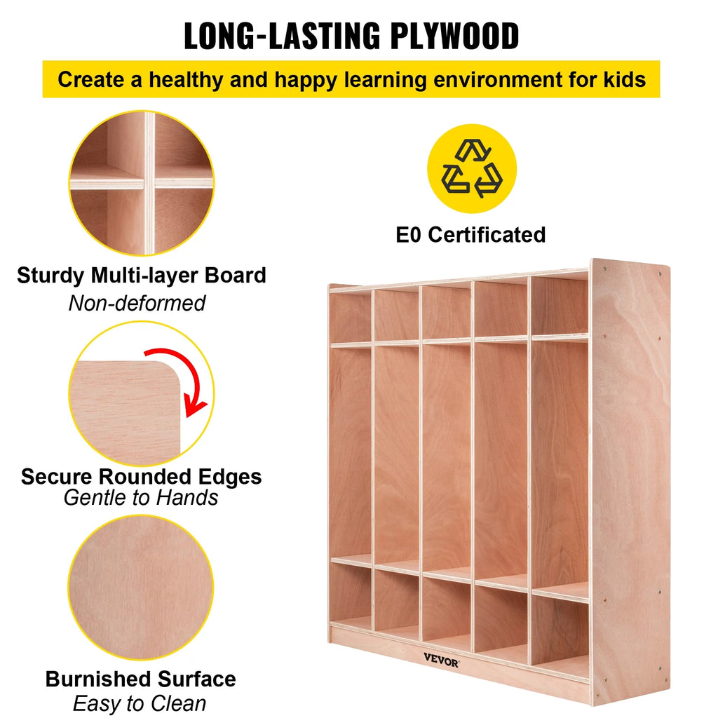 5 Grids Plywood Birch Coat Locker Y954889