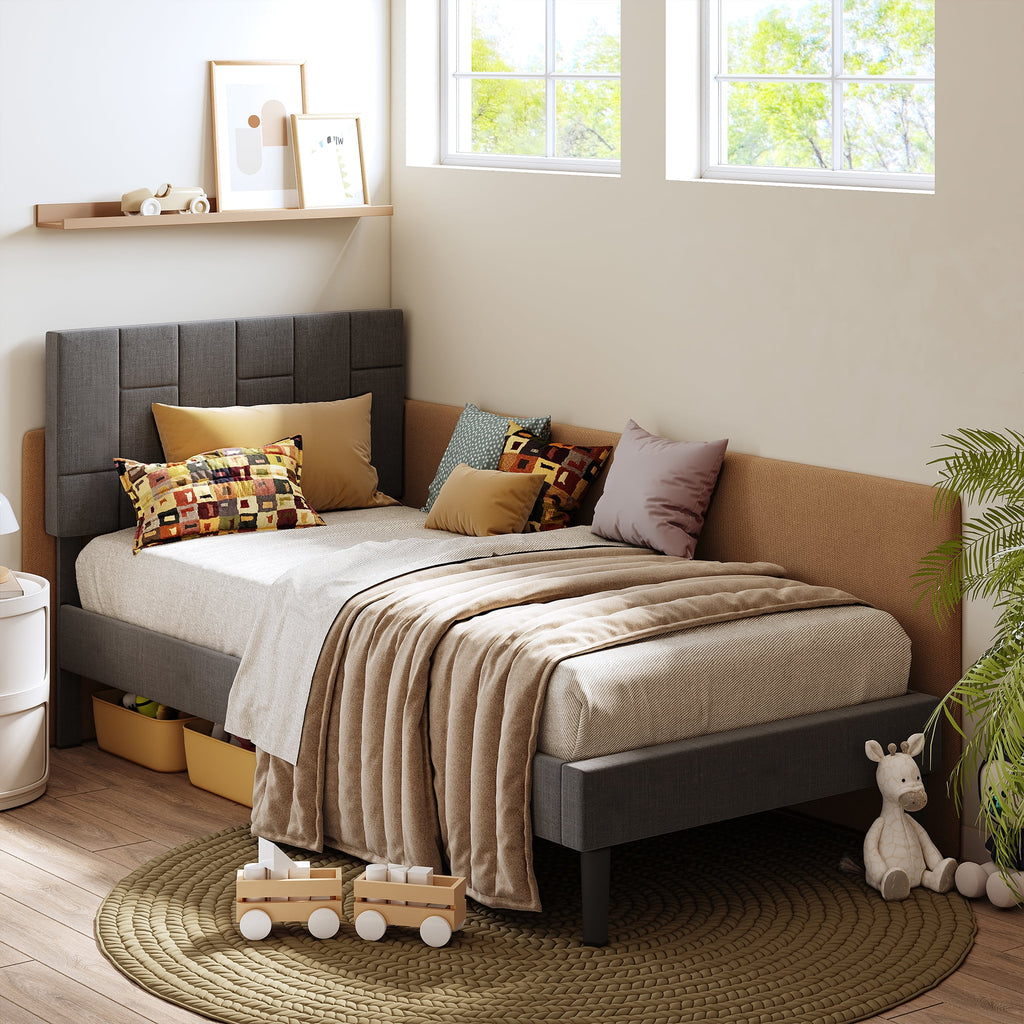 Twin Bed Frame with Upholstered Headboard Z995124