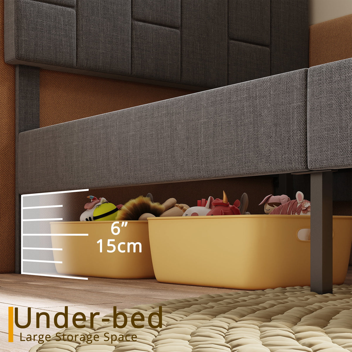 Twin Bed Frame with Upholstered Headboard Z995124