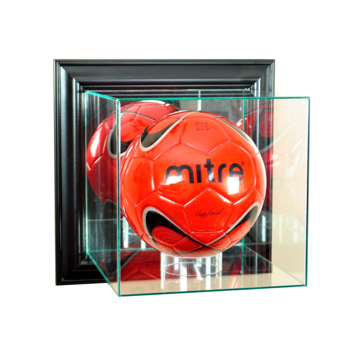 Black Wood Soccer Display Case N3813