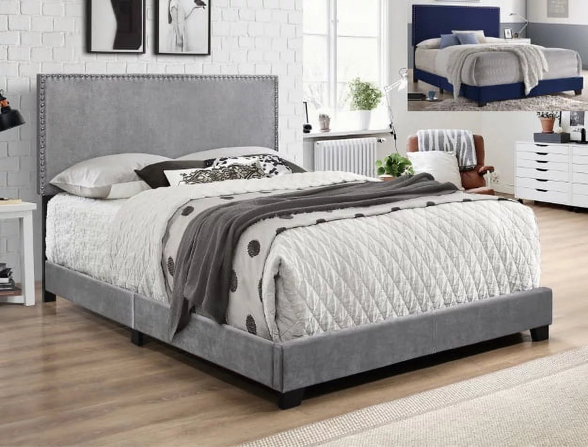Black Faux Leather Queen Bed C730772