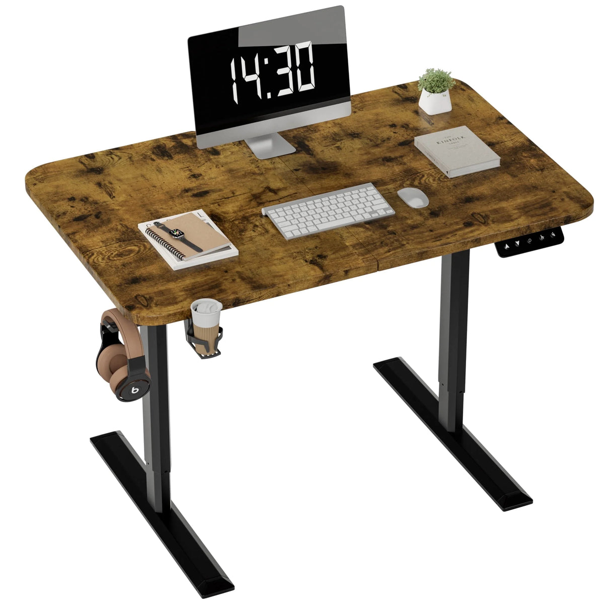 Electric Height Adjustable Standing Desk, 43 inch White M48505