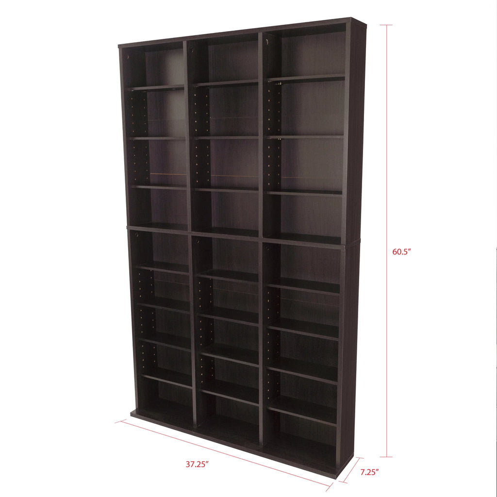 Adjustable Wood Media Storage Shelf Bookcase J890455