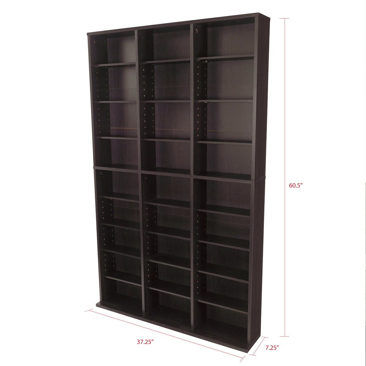 Adjustable Wood Media Storage Shelf Bookcase J890455