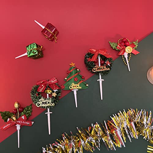 24pcs Christmas Cake Toppers Q975