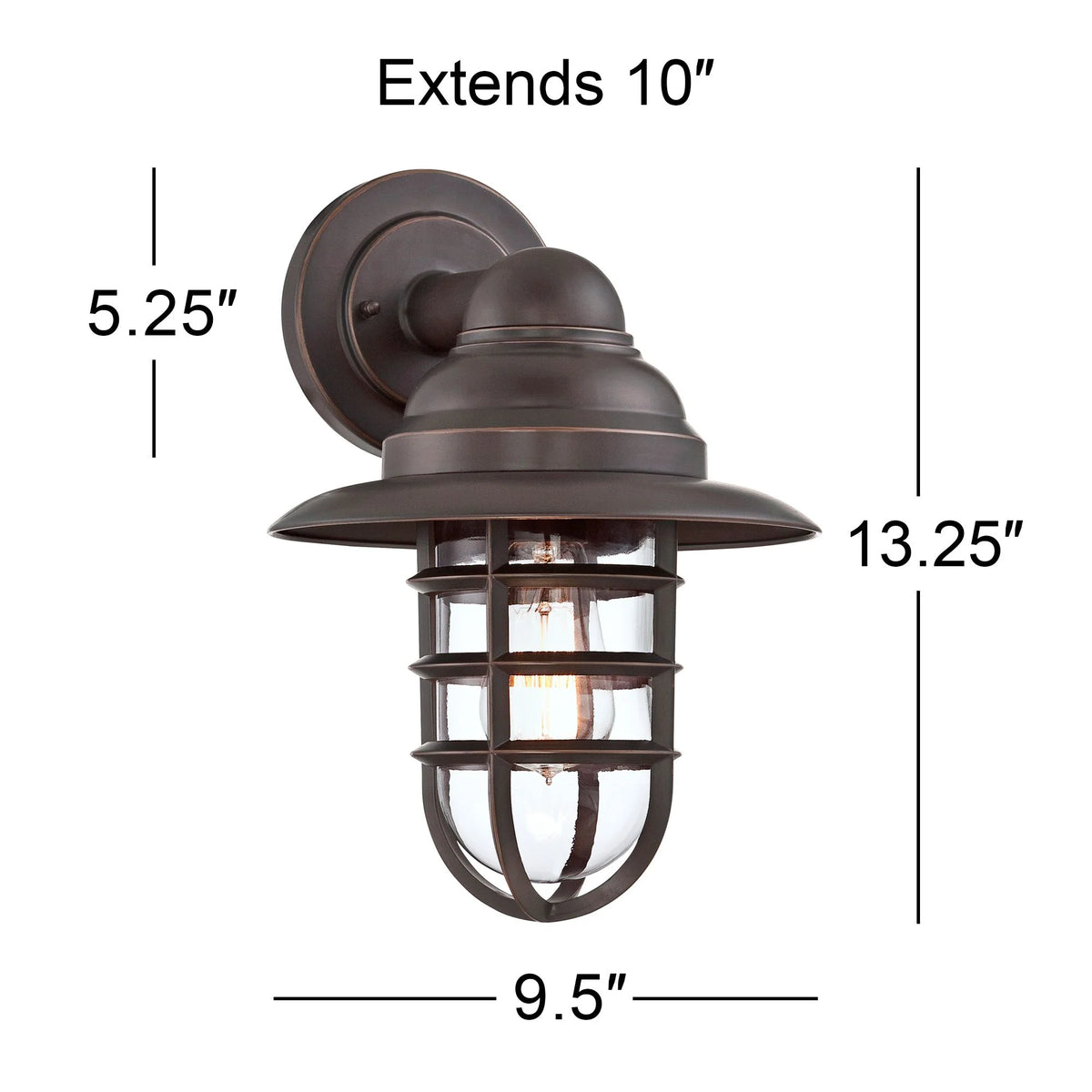 Galvanized Clear Glass Outdoor Wall Light Fixture N989