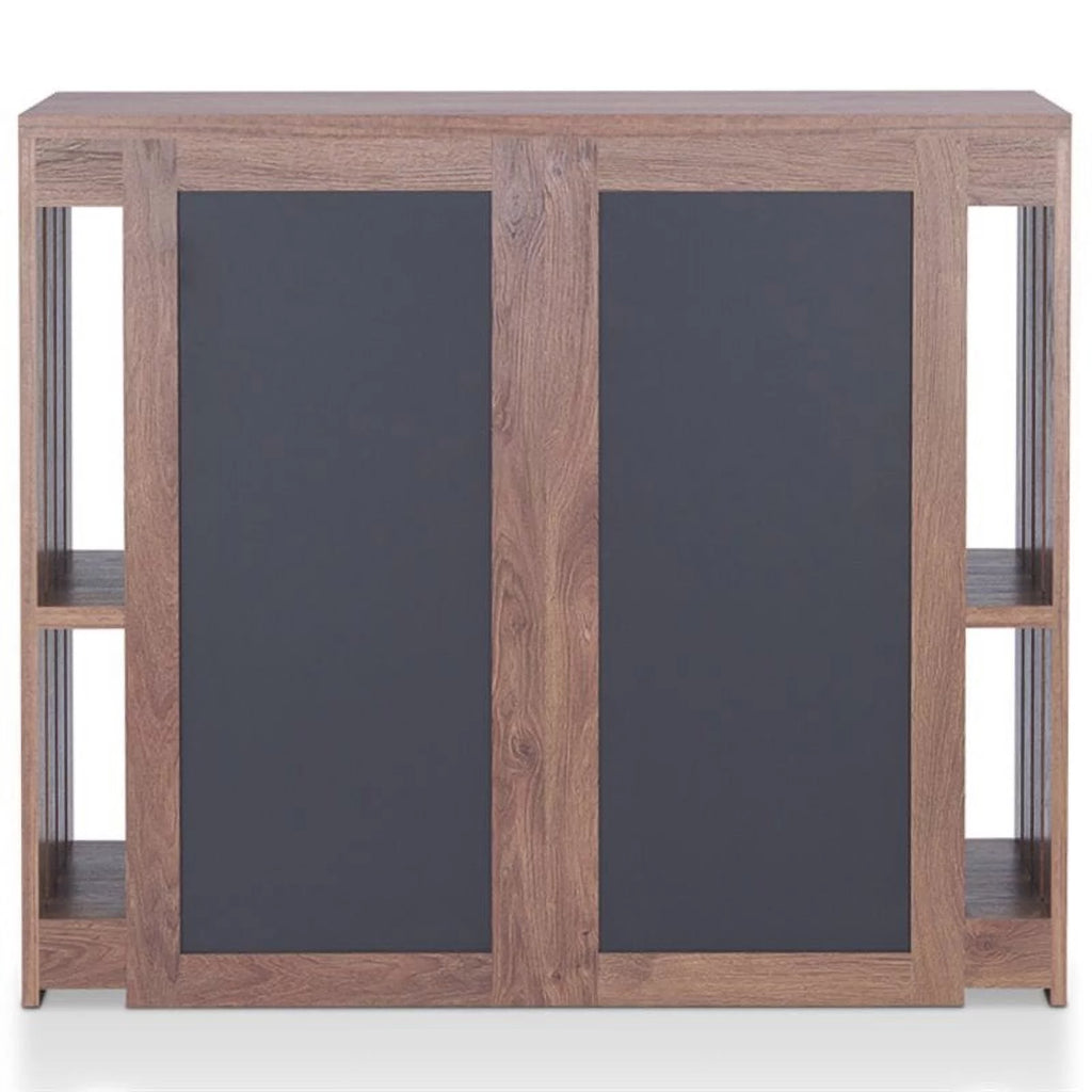 Contemporary Wood 9-Shelf Bar Cabinet in Walnut P61333