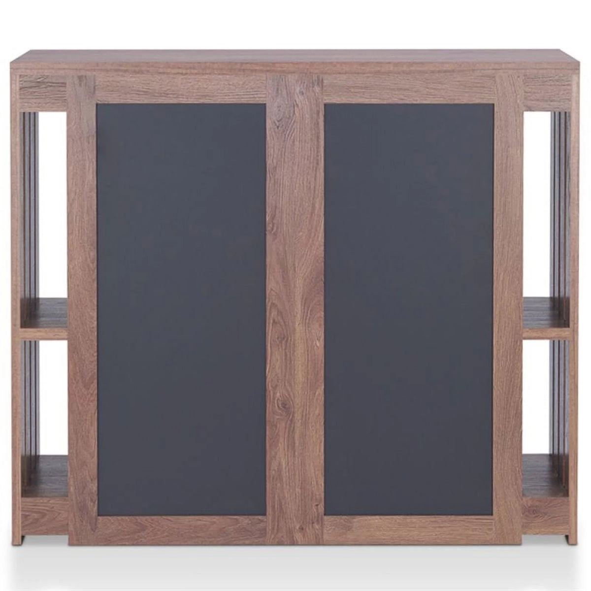 Contemporary Wood 9-Shelf Bar Cabinet in Walnut P61333