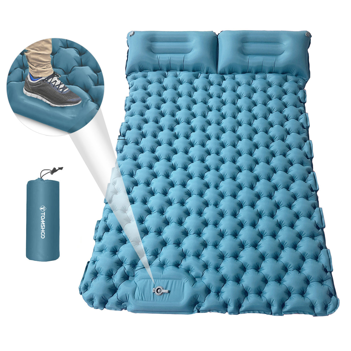 Inflatable Waterproof 2 Person Air Mattress with 2 Pillows W5939