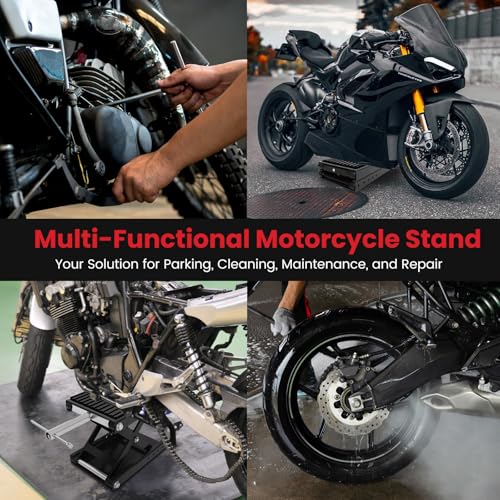 Motorcycle Jack with Rubber Pad, Carbon Steel Center Stand I494