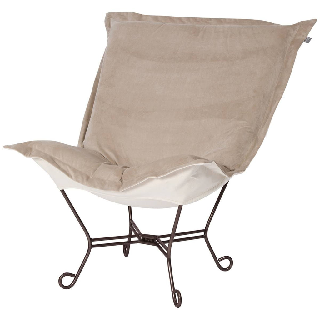 Pewter/Black Puff Scroll Chair with Titanium Frame X5845