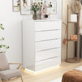 White 5 Drawer High Gloss Dresser K18181