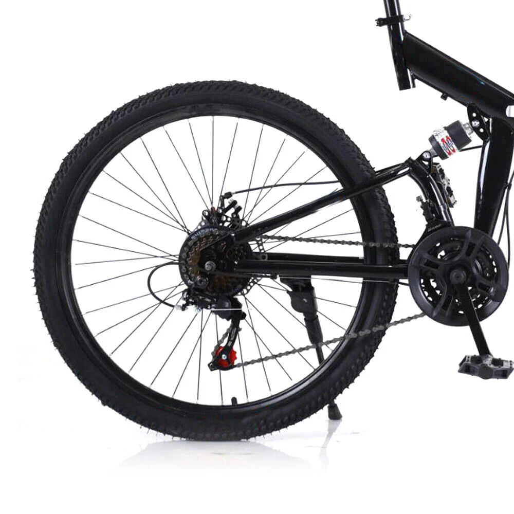 21 Speed Folding Mountain Bike Carbon Steel Adults Foldable Bicycle V139