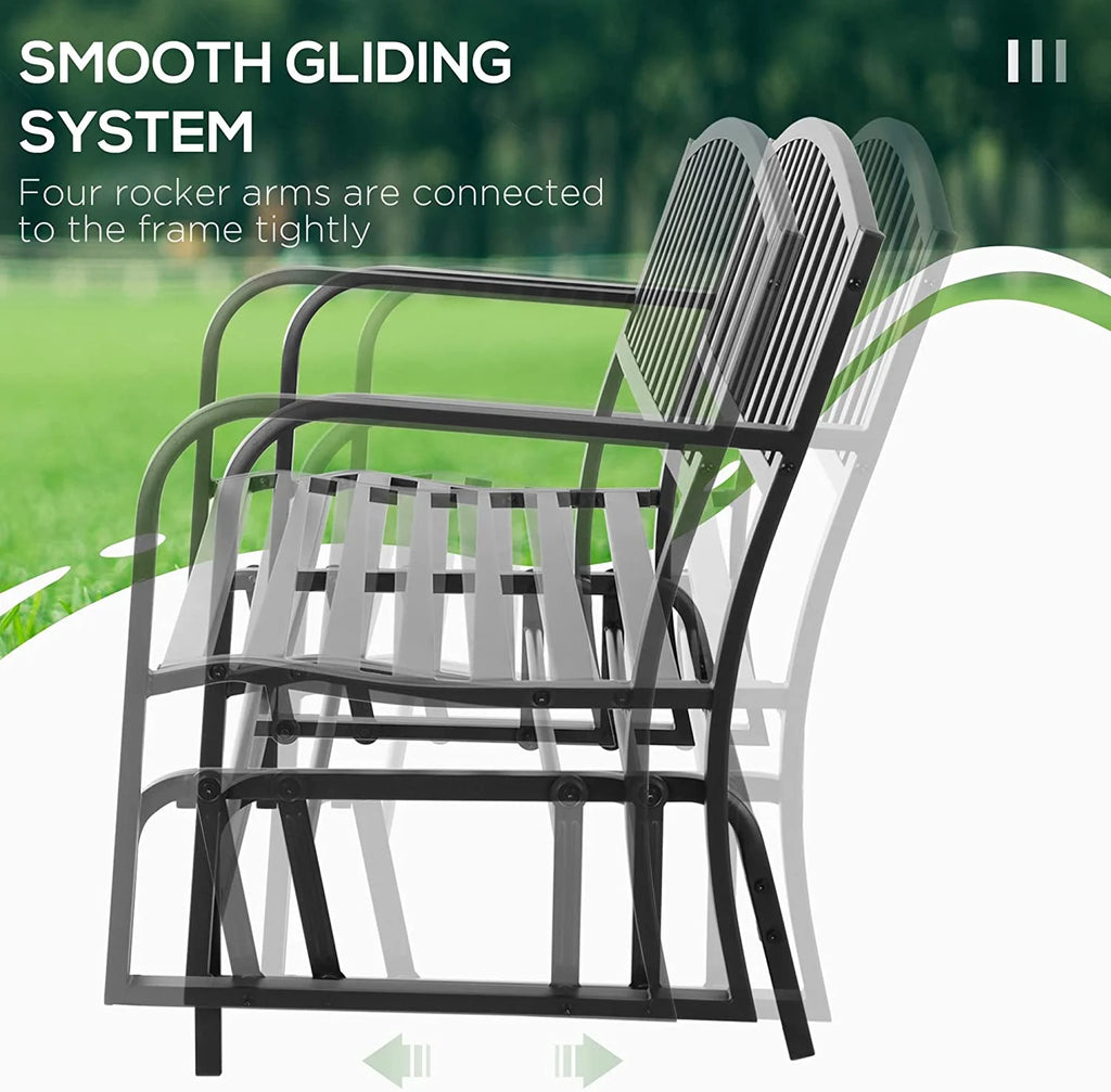 Black Patio Glider Bench R79948