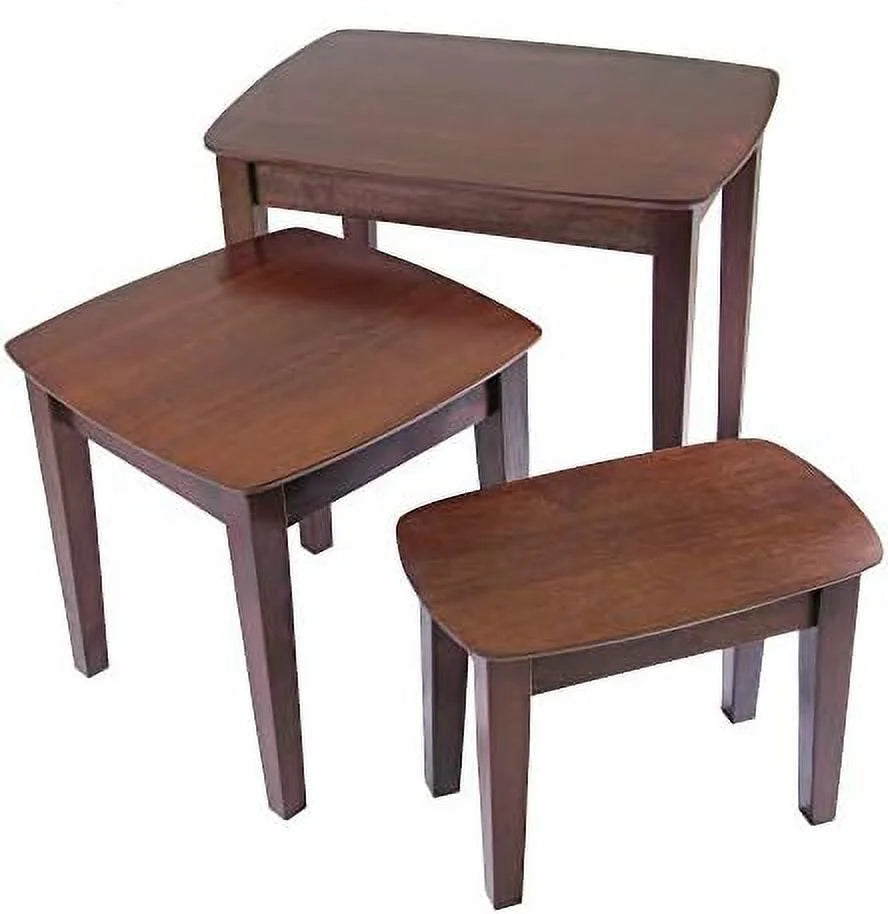 Antique Walnut Solid Wood Nesting Table Set V808448