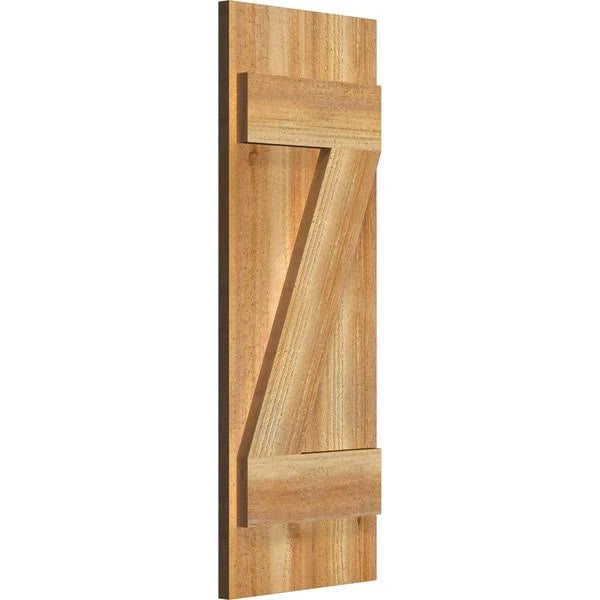Rough Sawn Western Red Cedar Board-n-Batten Shutters with Z-Bar K597714