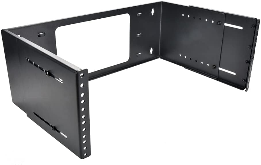 4U Hinged Extendable Wall Mount Bracket, Max 13.5" Depth, Collapsible Network Equipment Rack Black, Pack of 2 I133