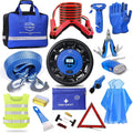 Car Emergency Kit with Air Compressor, Jumper Cable, Tow Strap, Safety Hammer, First Aid Kit F42204