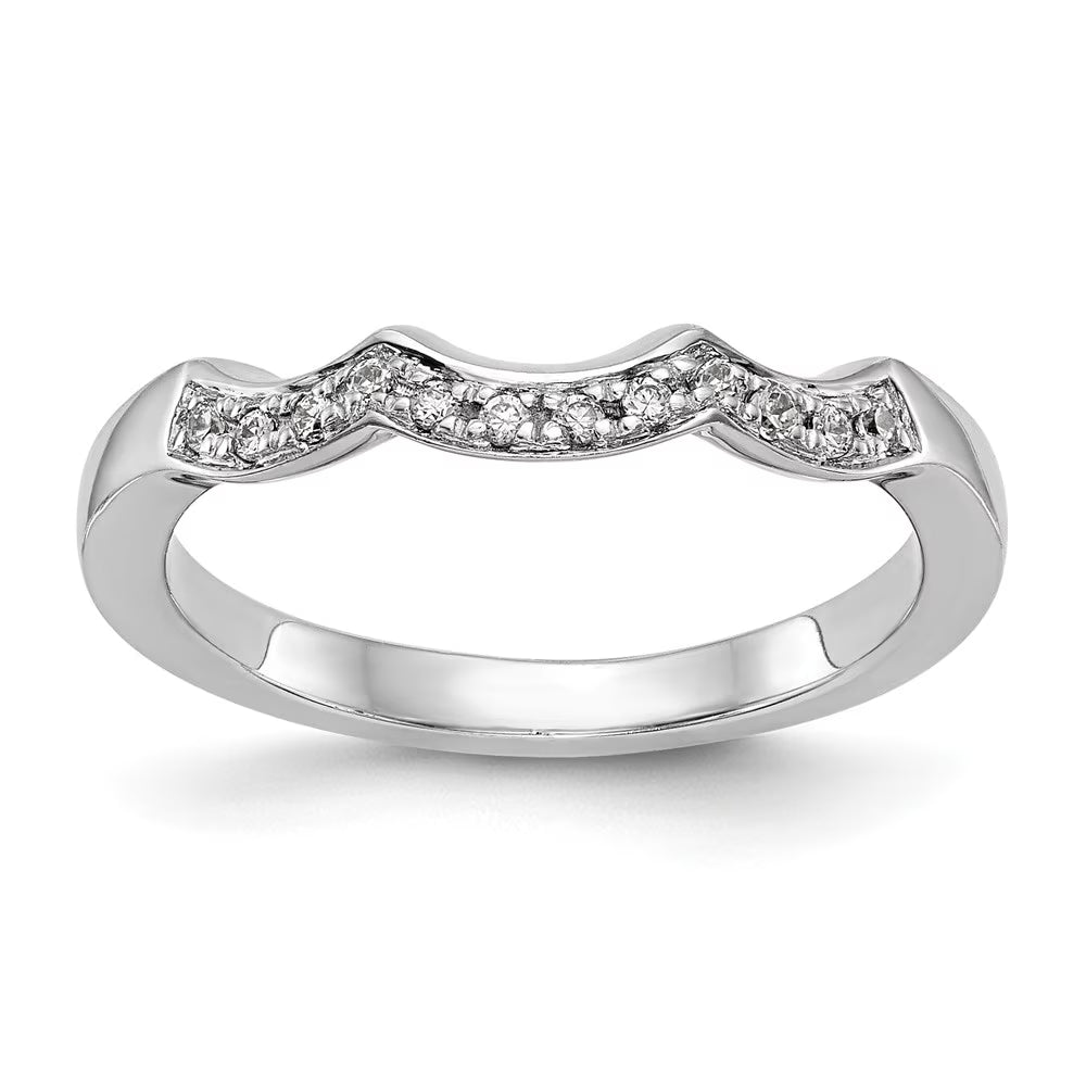 14K White Gold Diamond Wedding Ring Band S984